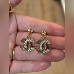 Cc earrings gold and diamond